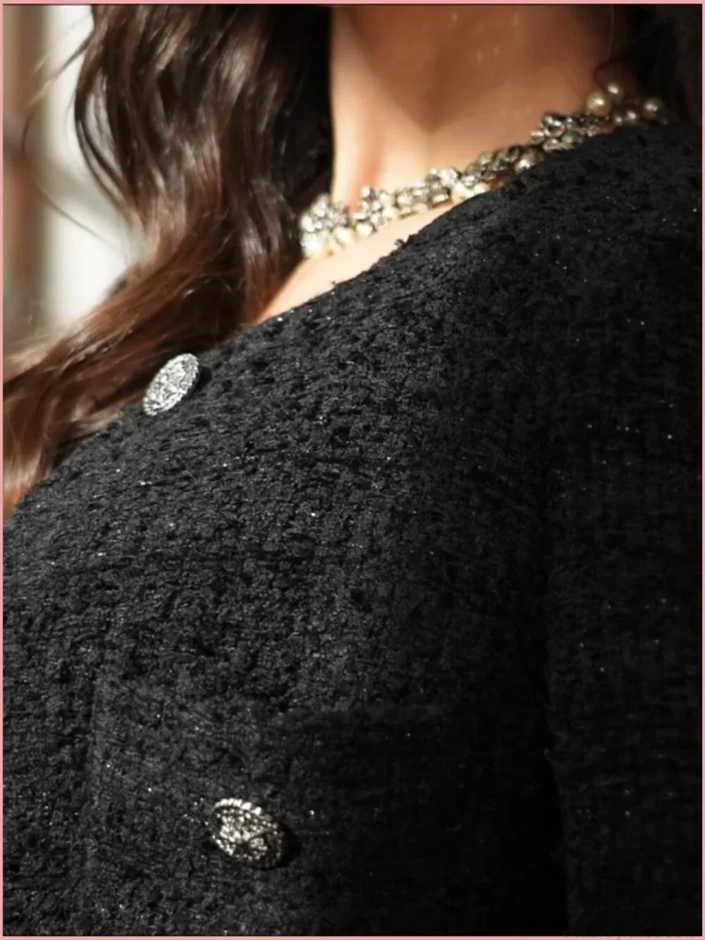 Cropped Tweed Blazer Woolen Boucle Jacket